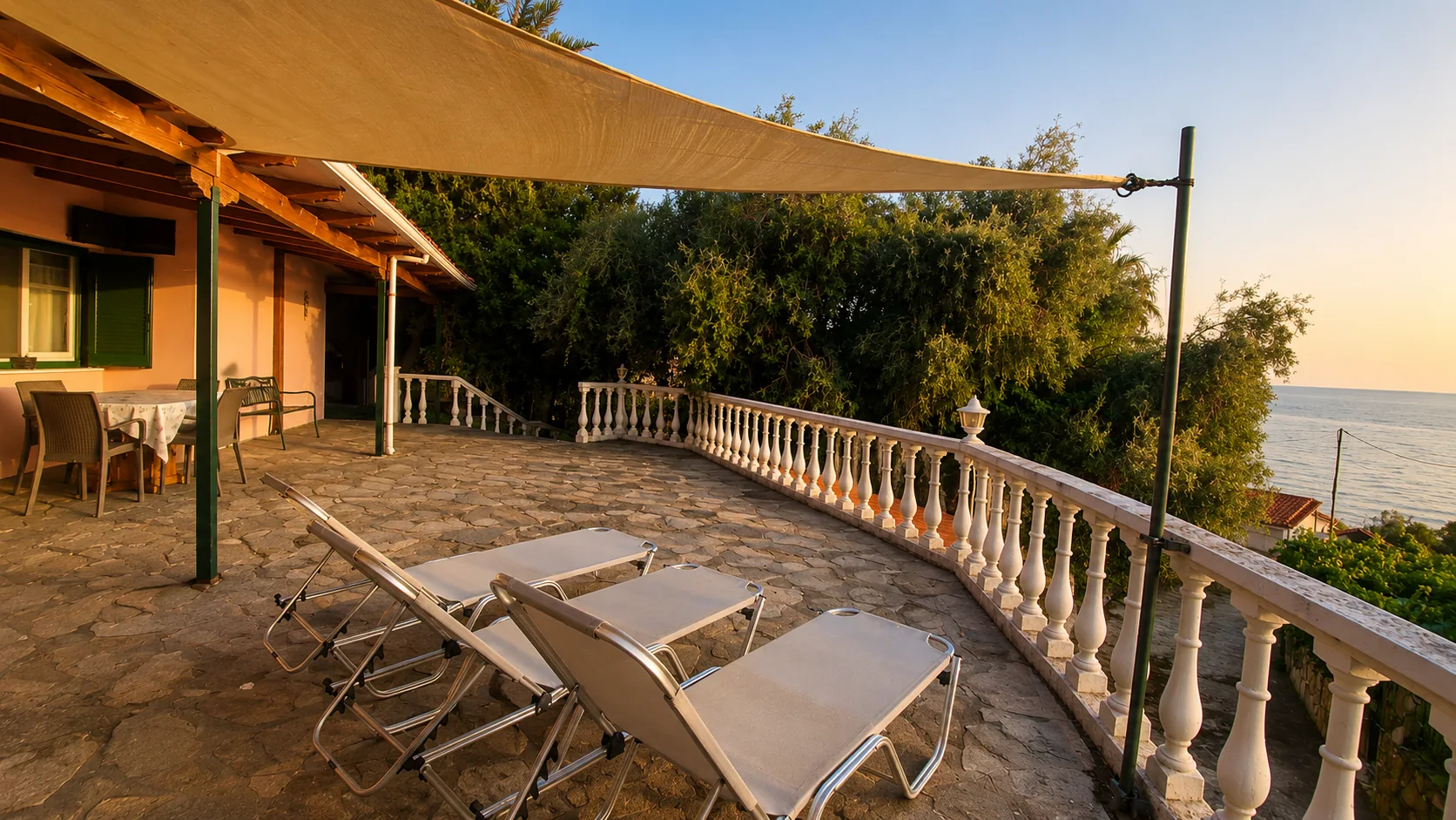 Private sea-view terrace at La Terrazza, Villa Vanda